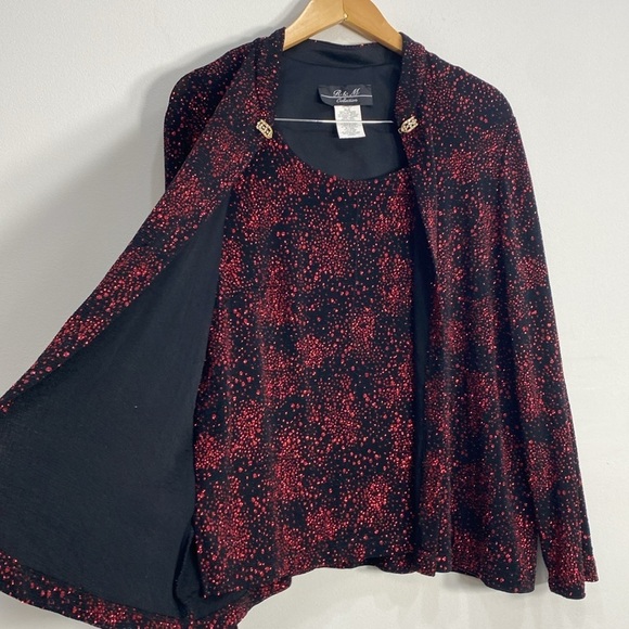 R&M Collection Evening Jacket XL Red Sparkly - Picture 6 of 10